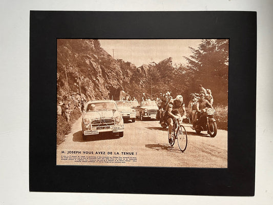 Vintage Tour de France cycling print c1956