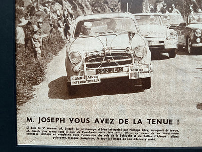 Vintage Tour de France cycling print c1956