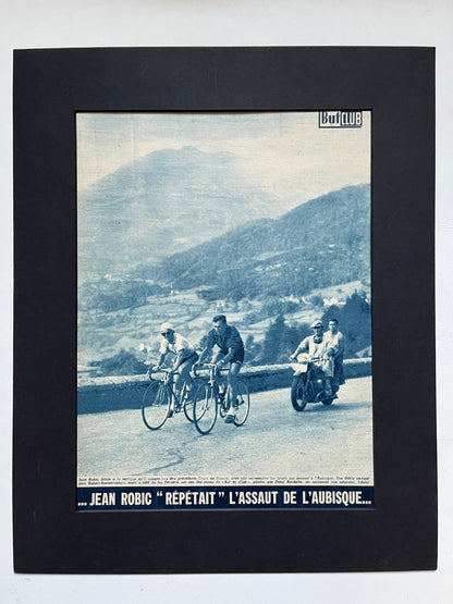 Vintage Cycling Print - Tour de France, Aubisque, Jean Robic, Original 1947