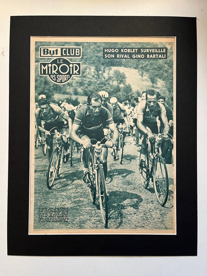 Vintage Cycling Print - Tour de France, Gino Bartali, 1953