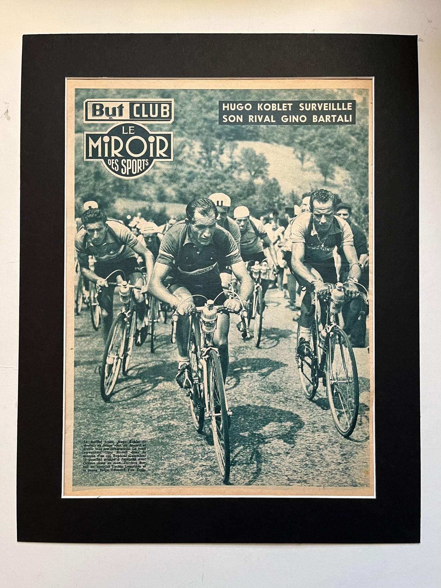 Vintage Cycling Print - Tour de France, Gino Bartali, 1953