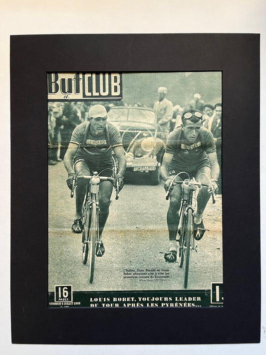 Vintage Cycling Print - Tour de France, Gino Bartali/Louison Bobet, 1948