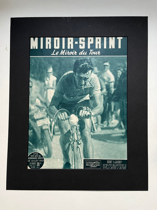 Vintage Cycling Print - Louison Bobet, Original, 1954