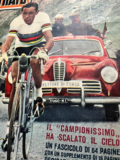 Vintage Italian (Colour) Print - Fausto Coppi, Very Rare, Original, 1950