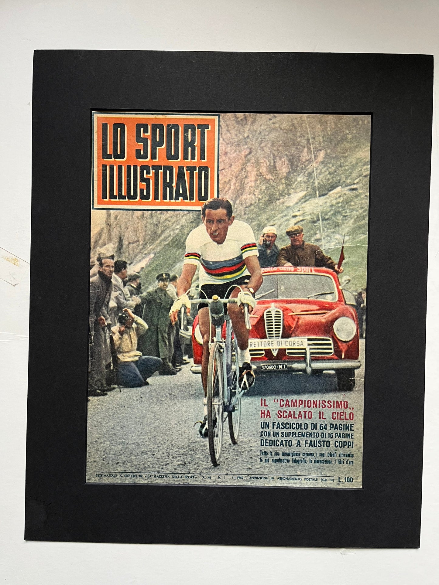 Vintage Italian (Colour) Print - Fausto Coppi, Very Rare, Original, 1950