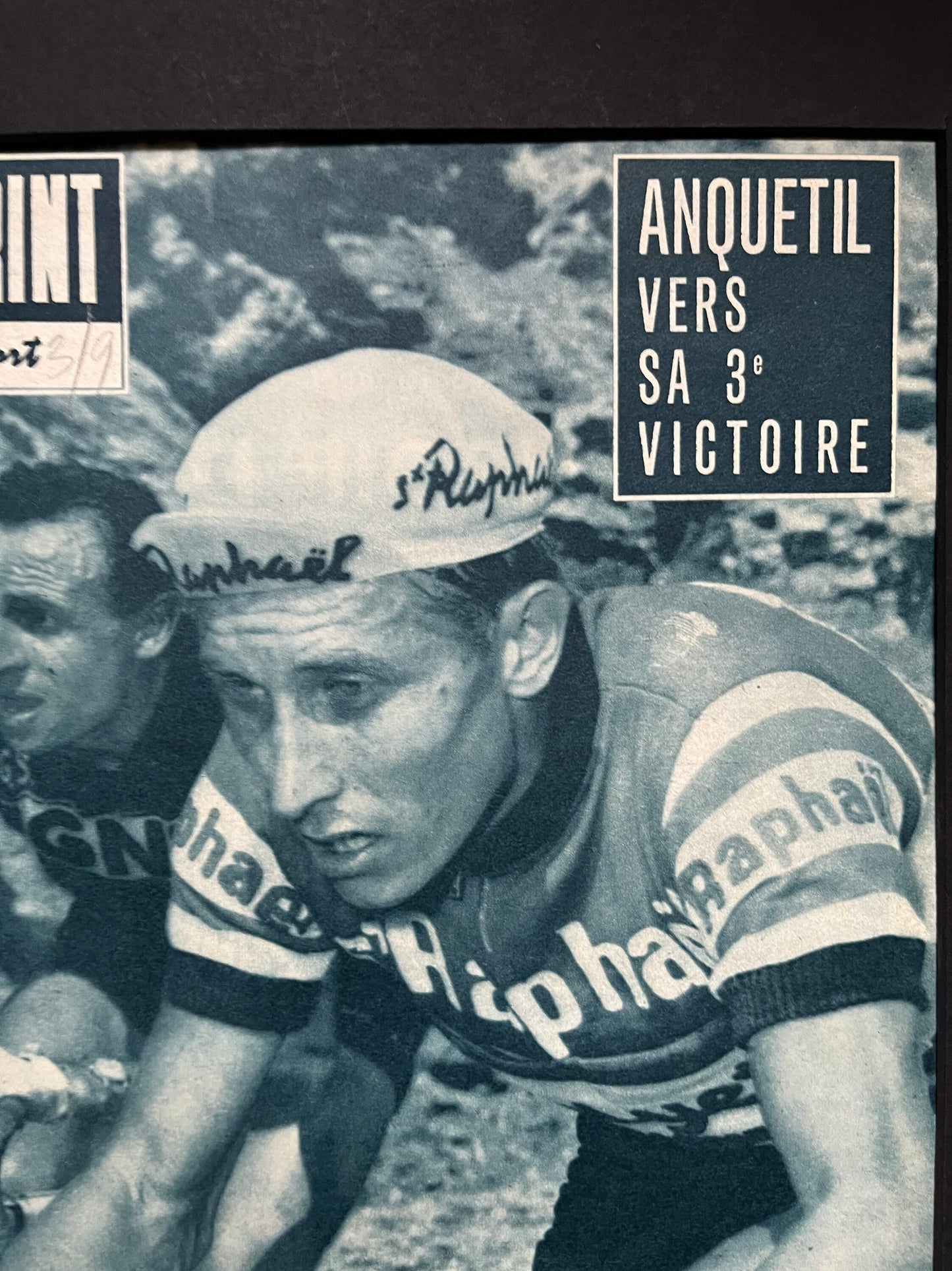 Vintage Cycling Print - Tour de France, Jacques Anquetil, Original  1962