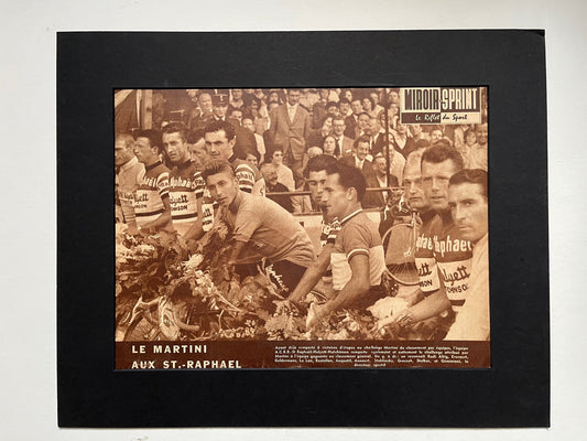 Vintage Cycling Print - Jacques Anquetil/St Raphael Cycling Team, Tour de France, Original 1962