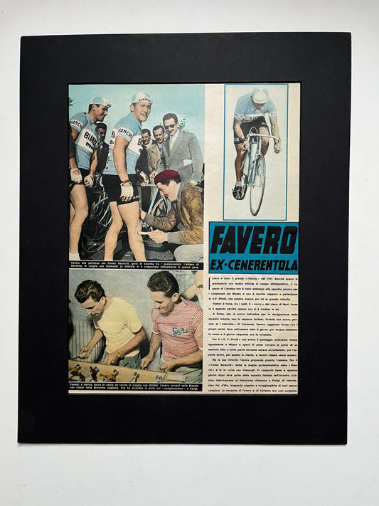 Vintage Cycling Print - Giuseppe Favero, Bianchi  1953