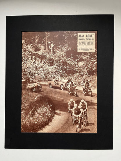 Vintage Tour de France cycling print 1953 Jean Bobet