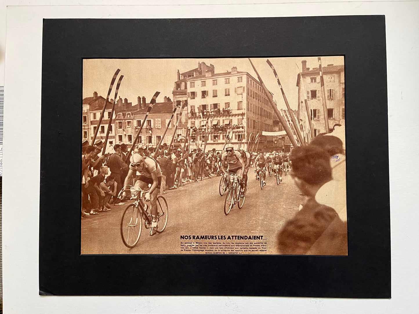 Vintage Cycling Print - Tour de France, Macon, Raphael Geminiani, 1950