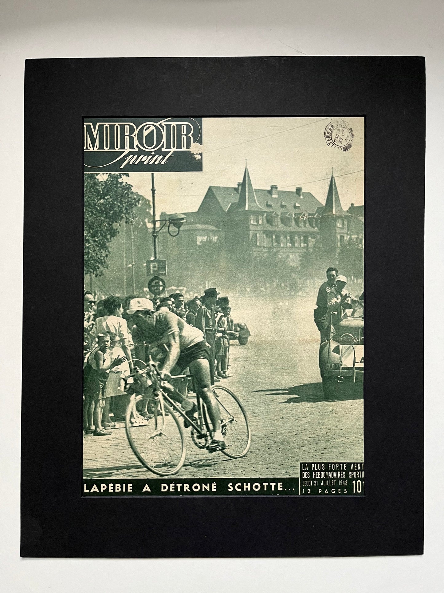 Vintage Cycling Print - Tour de France, Guy LaPebie, Original 1948