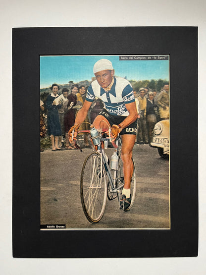 Vintage Cycling Print - Adolfo Grosso, 1953