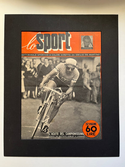 Vintage Cycling Print - Fausto Coppi, Bianchi, Original 1951