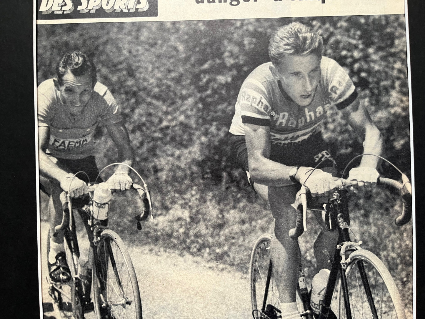 Vintage Cycling Print - Tour de France, Jacques Anquetil, Original  1962