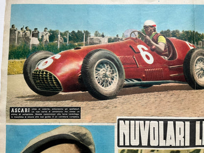 Vintage Italian motor racing original print 1951 Fangio / Farina Ferrari