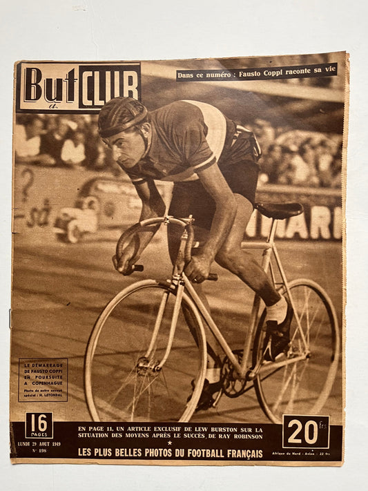 Vintage Cycling Print - Fausto Coppi, Original, Tour de France, 1949