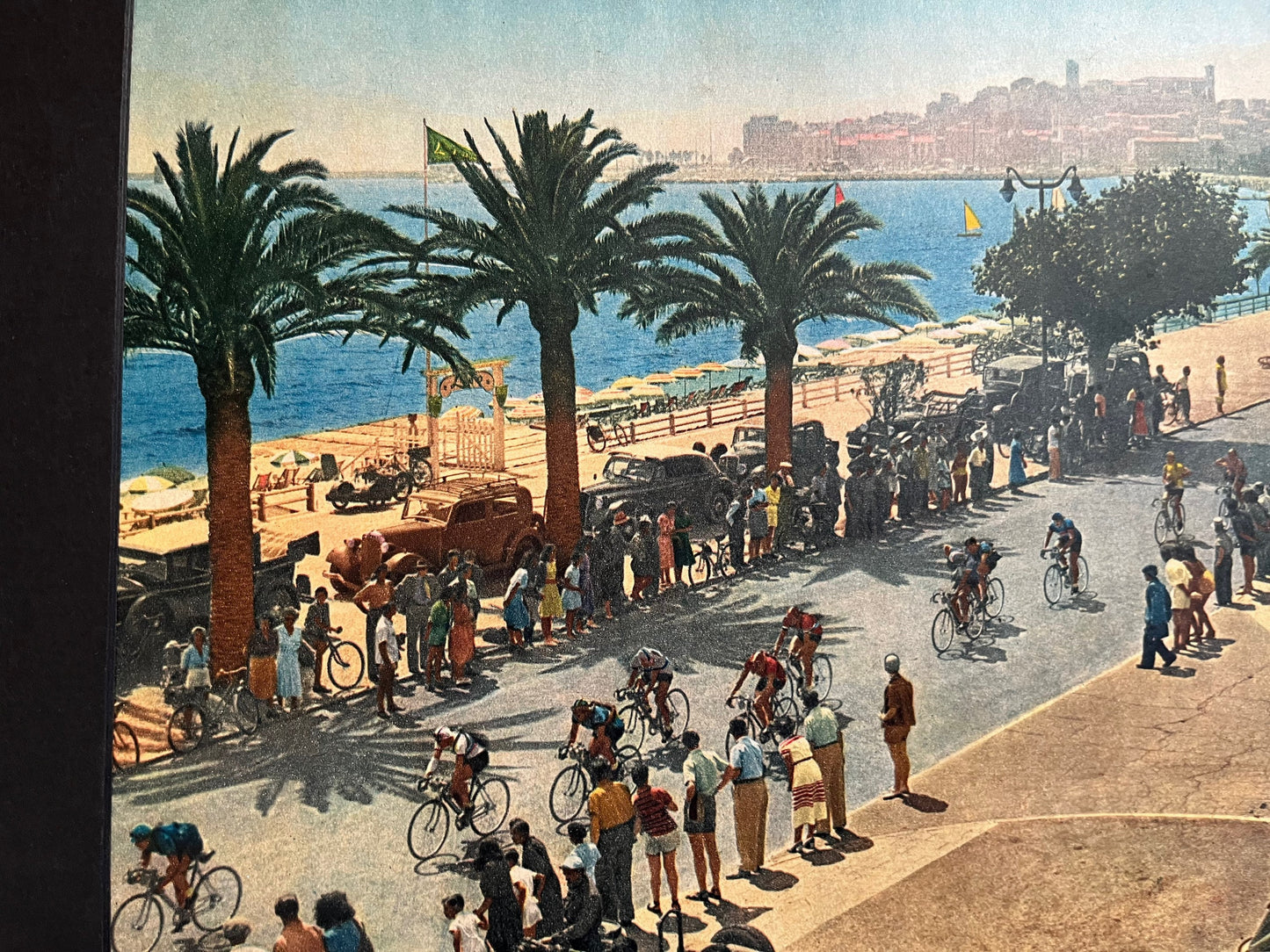 Vintage Tour de France cycling print 1949 Nice Promenade des Anglais