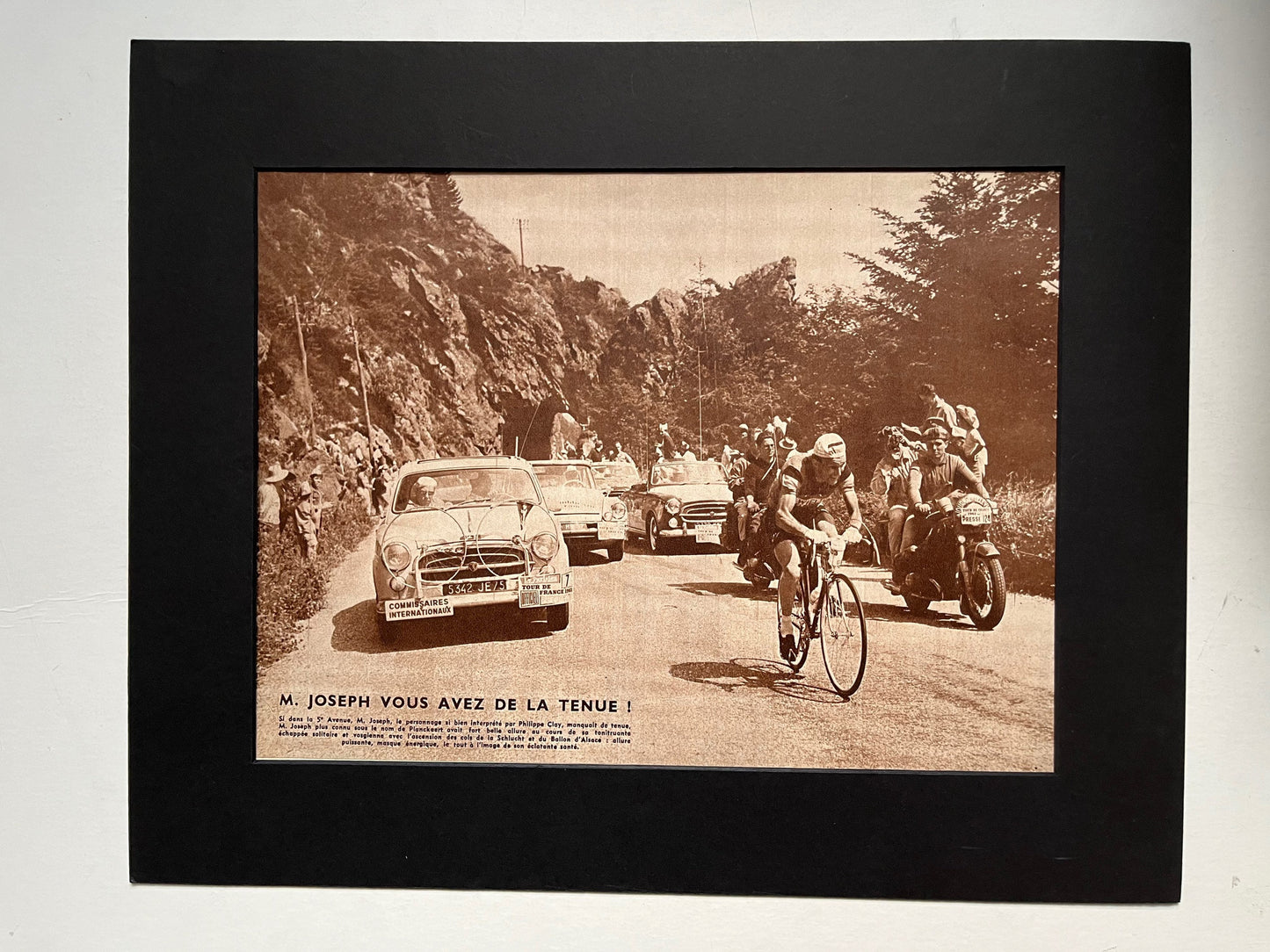 Vintage Tour de France cycling print c1956