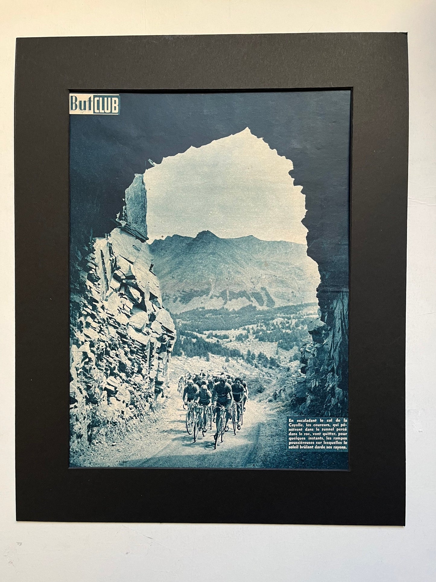 Vintage Tour de France cycling print c1956 Col Cayolle