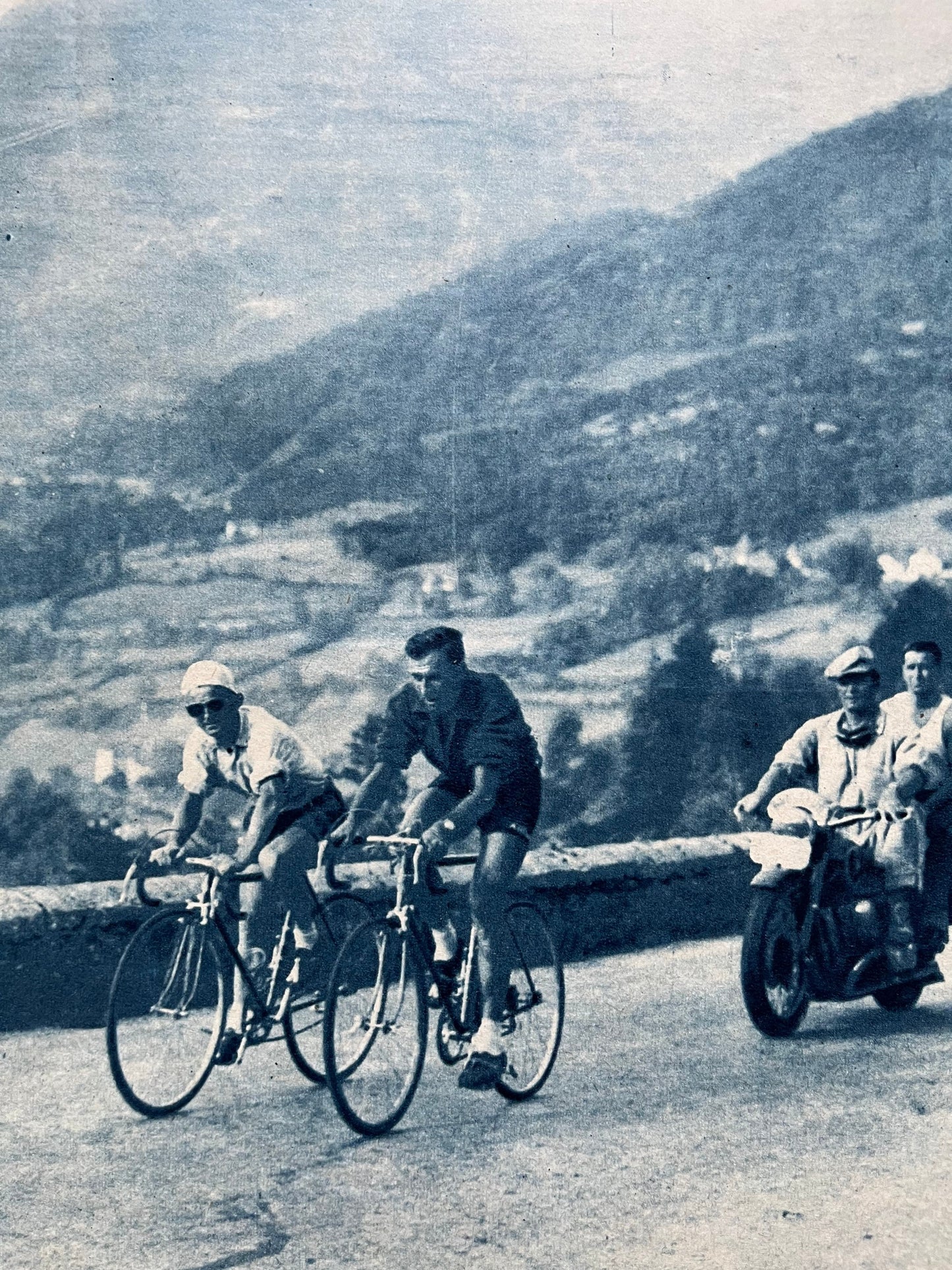 Vintage Cycling Print - Tour de France, Aubisque, Jean Robic, Original 1947