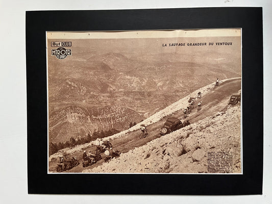 Vintage Cycling Print - La sauvage grandeur de Ventoux, Gino Bartali/Raphael Geminiani Original 1953