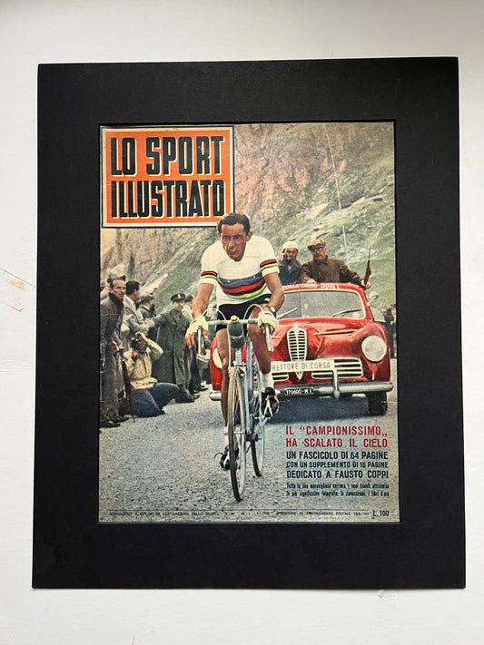 Vintage Italian (Colour) Print - Fausto Coppi, Very Rare, Original, 1950