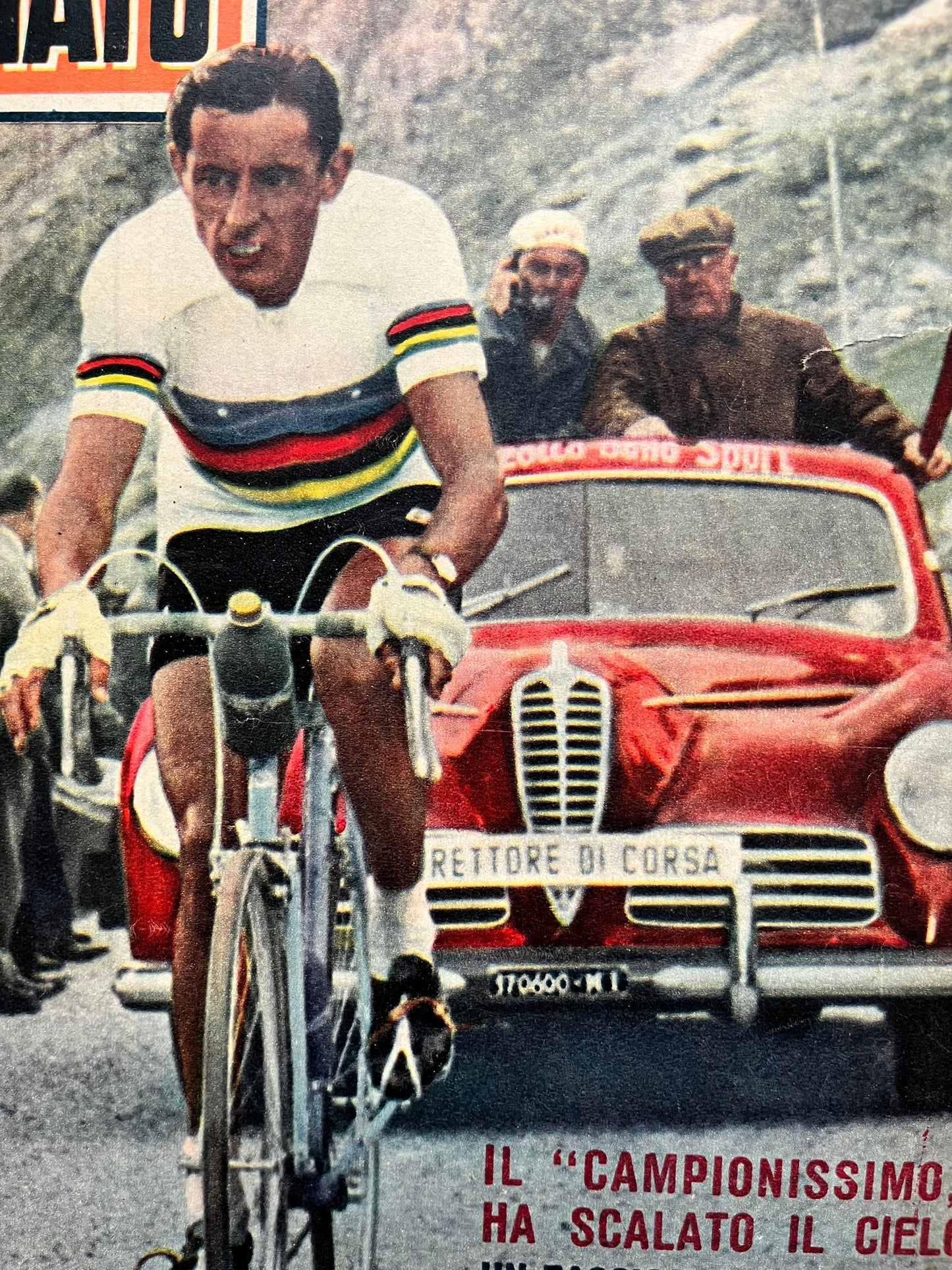 Vintage Italian (Colour) Print - Fausto Coppi, Very Rare, Original, 1950