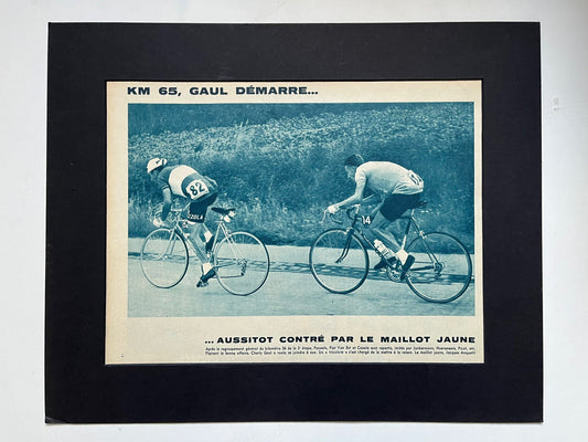 Vintage Cycling Print - Jacques Anquetil/Charly Gaul, Tour de France, Original 1961