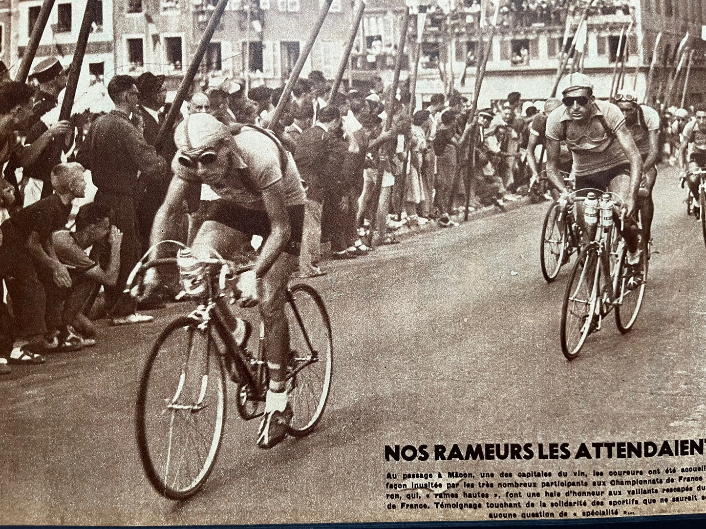 Vintage Cycling Print - Tour de France, Macon, Raphael Geminiani, 1950