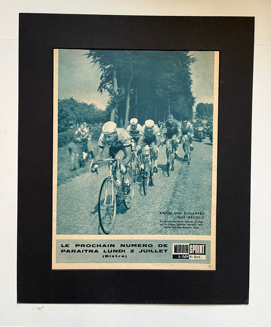 Vintage Tour de France cycling print - 1962