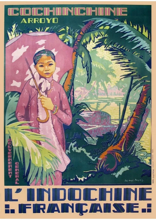 Vintage Travel Poster - Vietnam and Indo-China, c1935