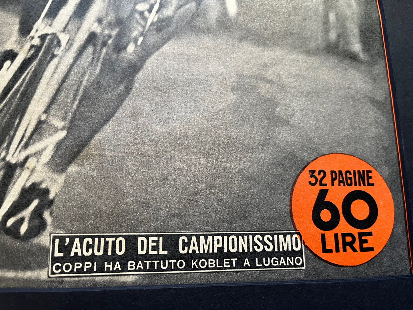 Vintage Cycling Print - Fausto Coppi, Bianchi, Original 1951