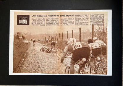 Vintage Cycling Print - Paris Roubaix, Original 1967