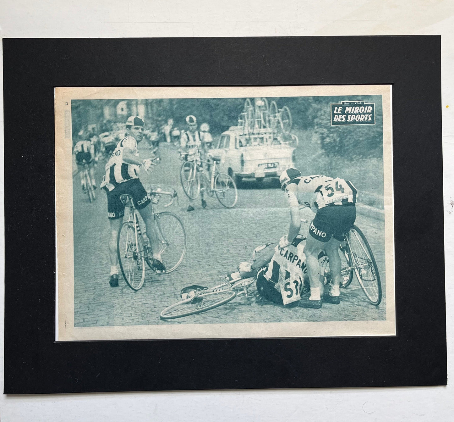 Vintage Cycling Print -  Tour de France, Carpano Coppi, Original  c1960