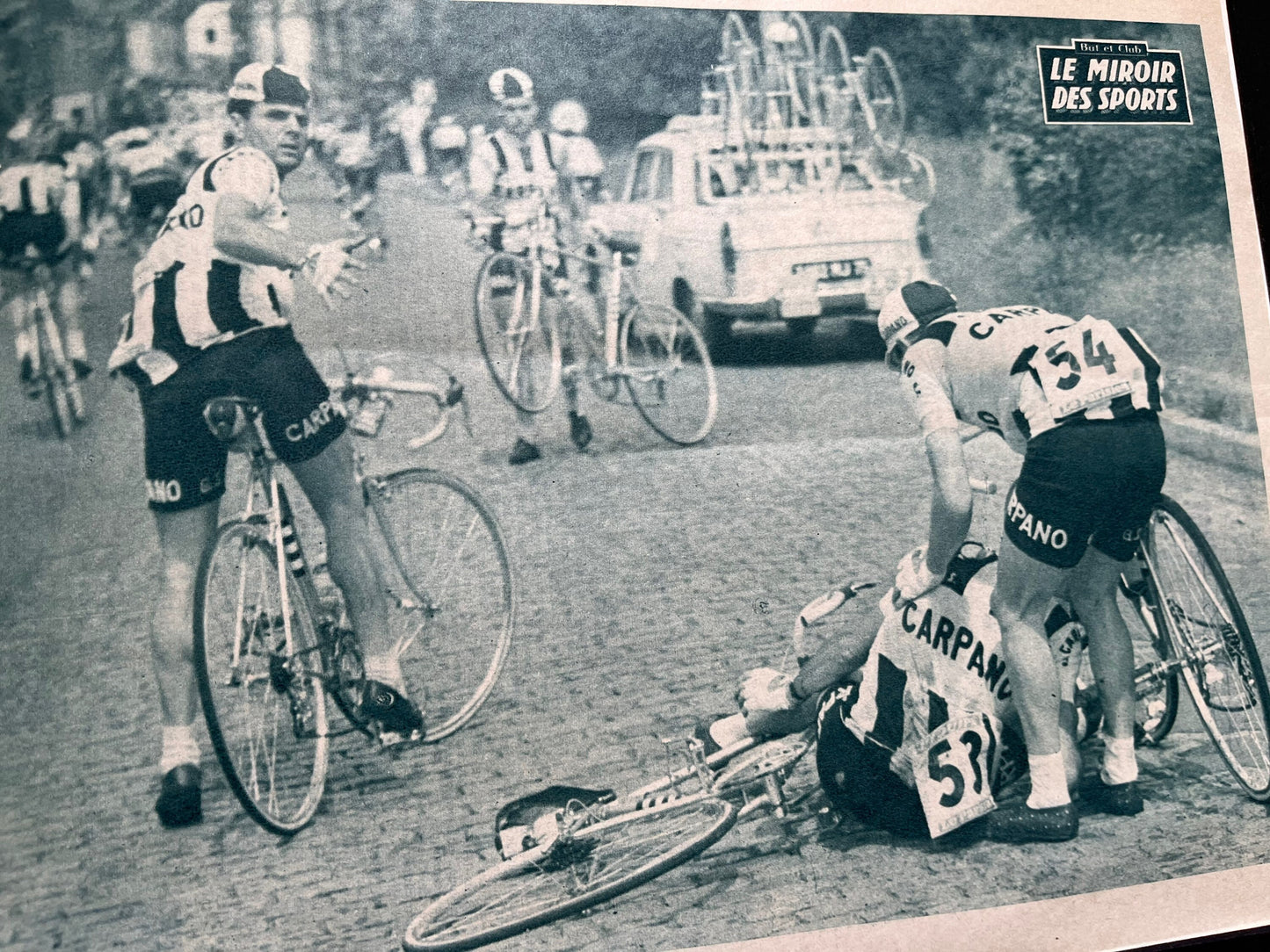 Vintage Cycling Print -  Tour de France, Carpano Coppi, Original  c1960