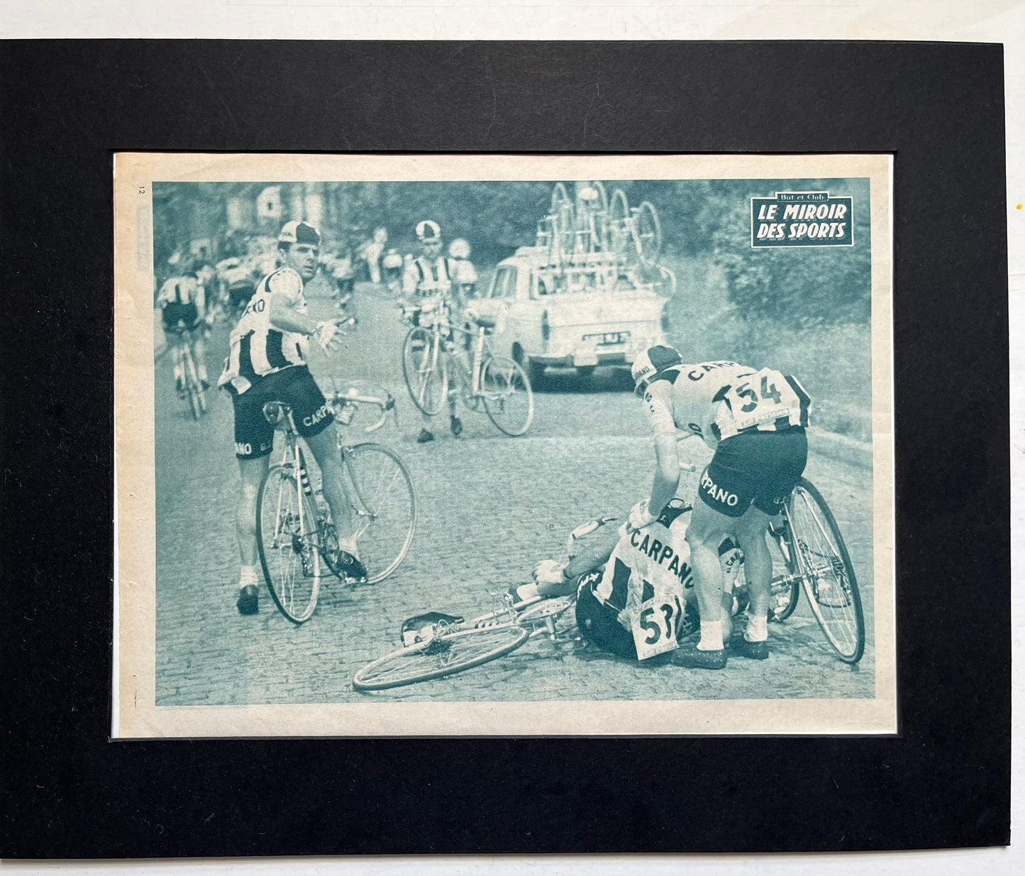 Vintage Cycling Print -  Tour de France, Carpano Coppi, Original  c1960