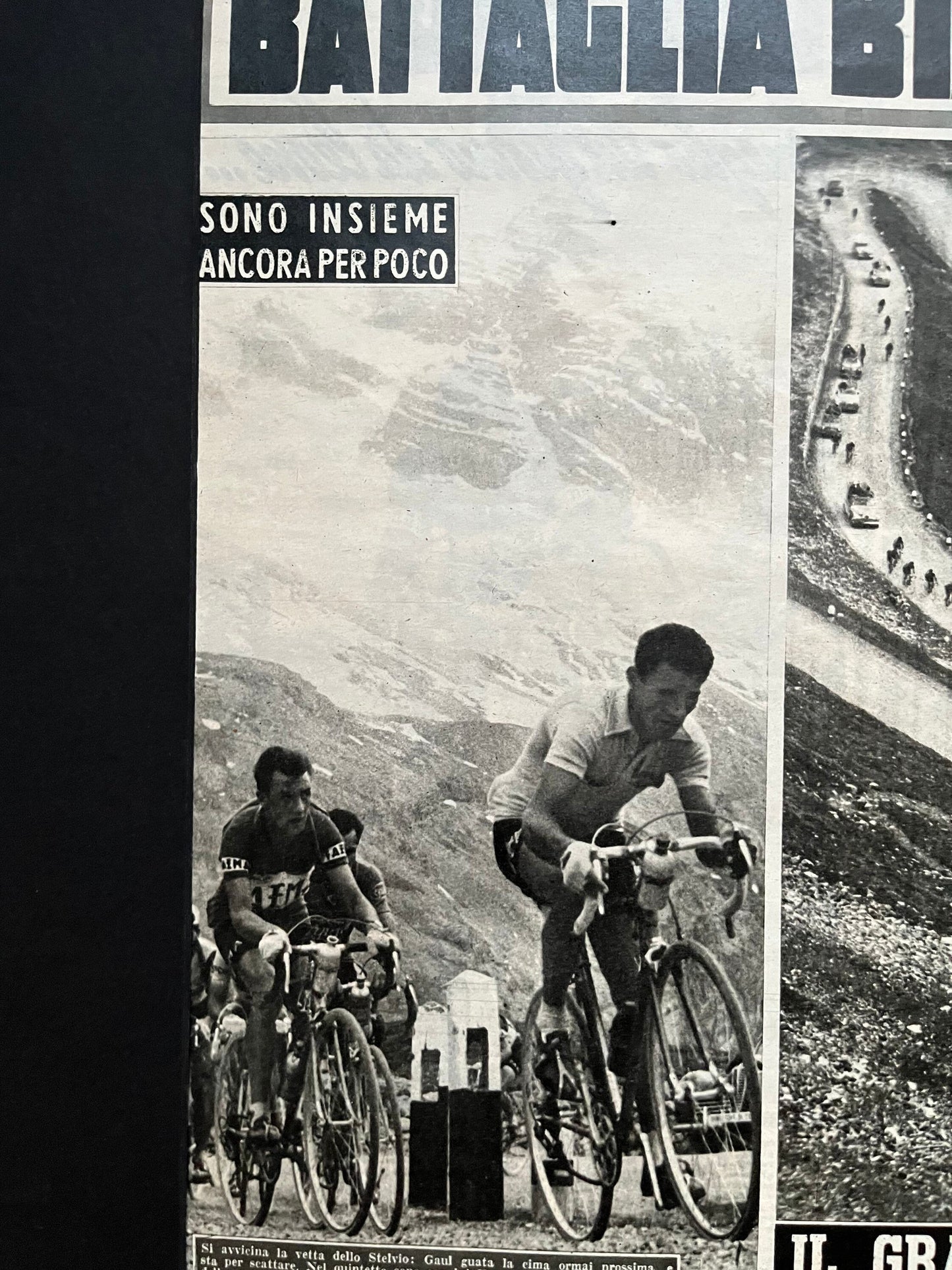 Vintage Cycling Print - Giro D’Italia, Italian Alps, Original 1953