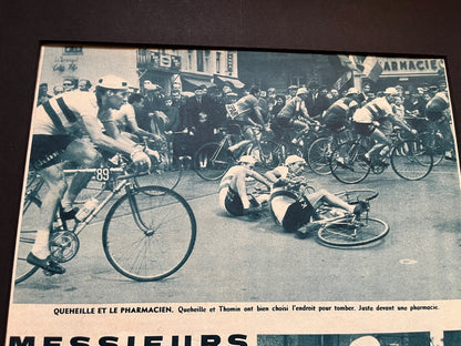 Vintage Cycling Print - Tour de France, Tom Simpson/Peugeot, Original early 1960s