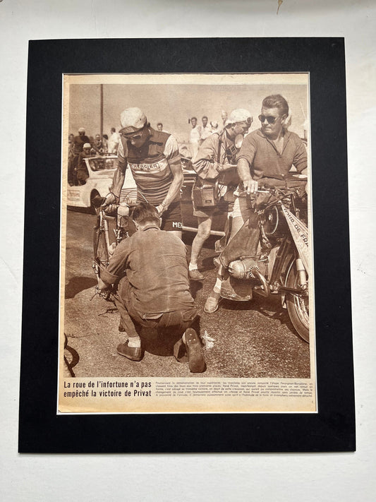 Vintage Tour de France cycling print 1957 Rene Privat - Mercier