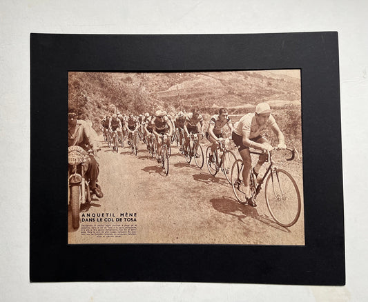 Vintage Cycling Print - Jacques Anquetil, Tour de France, Original 1959