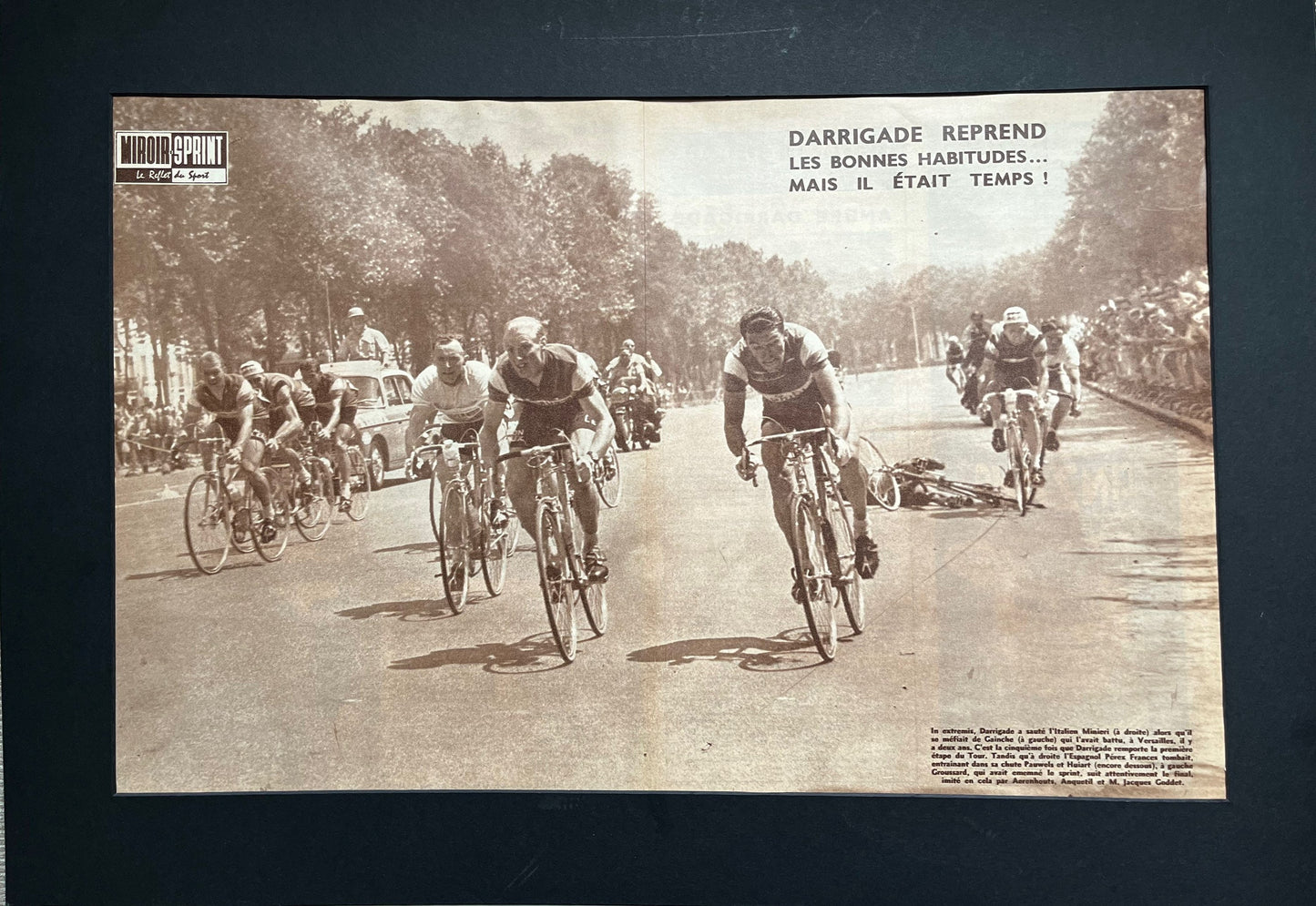 Vintage Cycling Print - Andre Darrigade, Tour de France, Original 1959