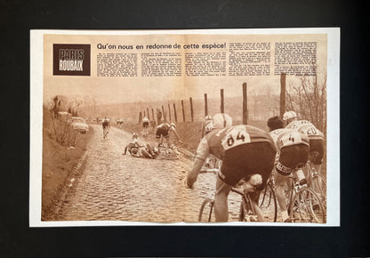 Vintage Cycling Print - Paris Roubaix, Original 1967