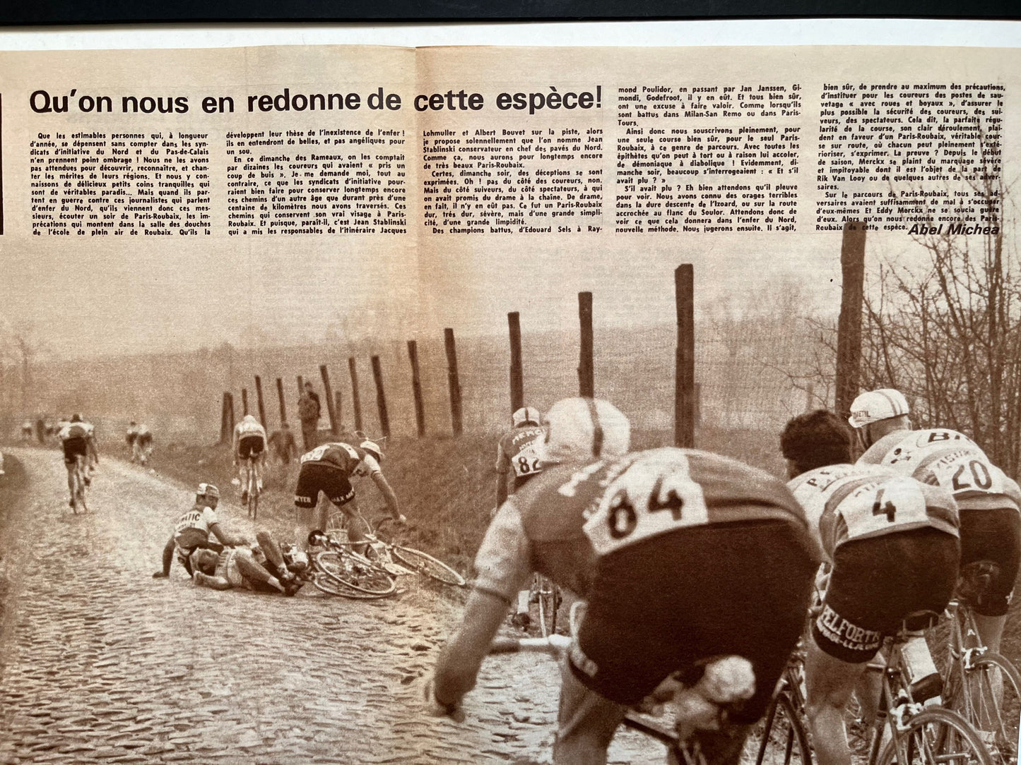 Vintage Cycling Print - Paris Roubaix, Original 1967