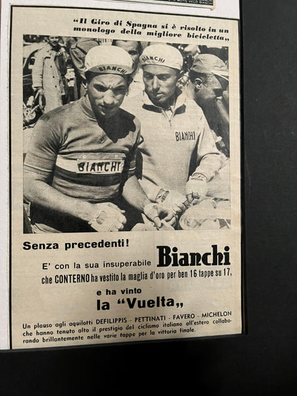 Vintage Cycling Print - Fausto Coppi/Bianchi, Original 1953 Giro d’Italia