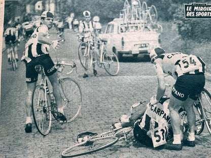 Vintage Cycling Print -  Tour de France, Carpano Coppi, Original  c1960