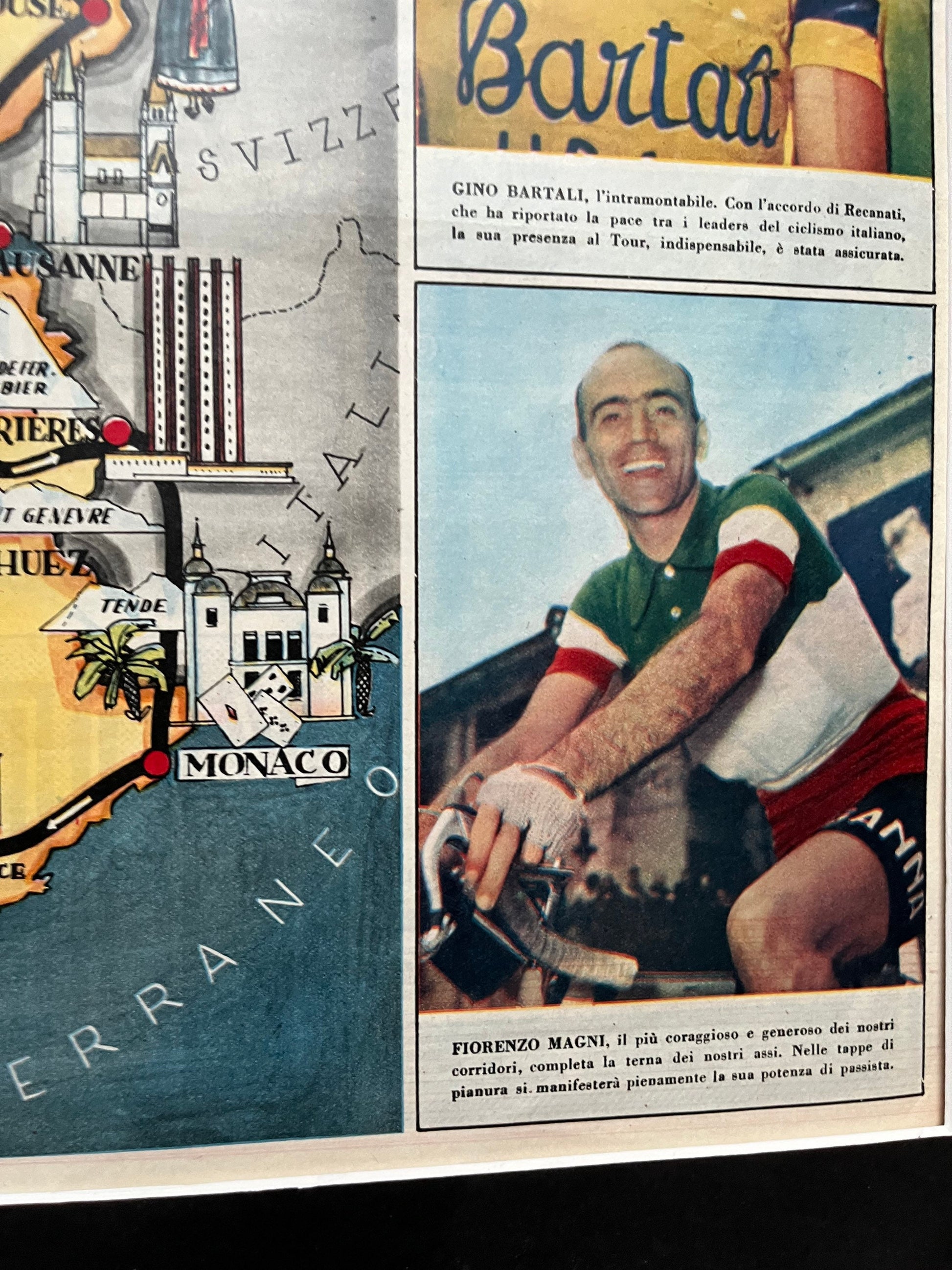 Fausto Coppi / Gino Bartali Col Dizoard Original Vintage 