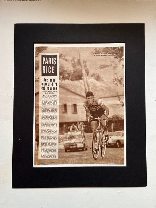 Vintage Cycling Print - Milan - San Remo, Bernard Guyot, Original 1967