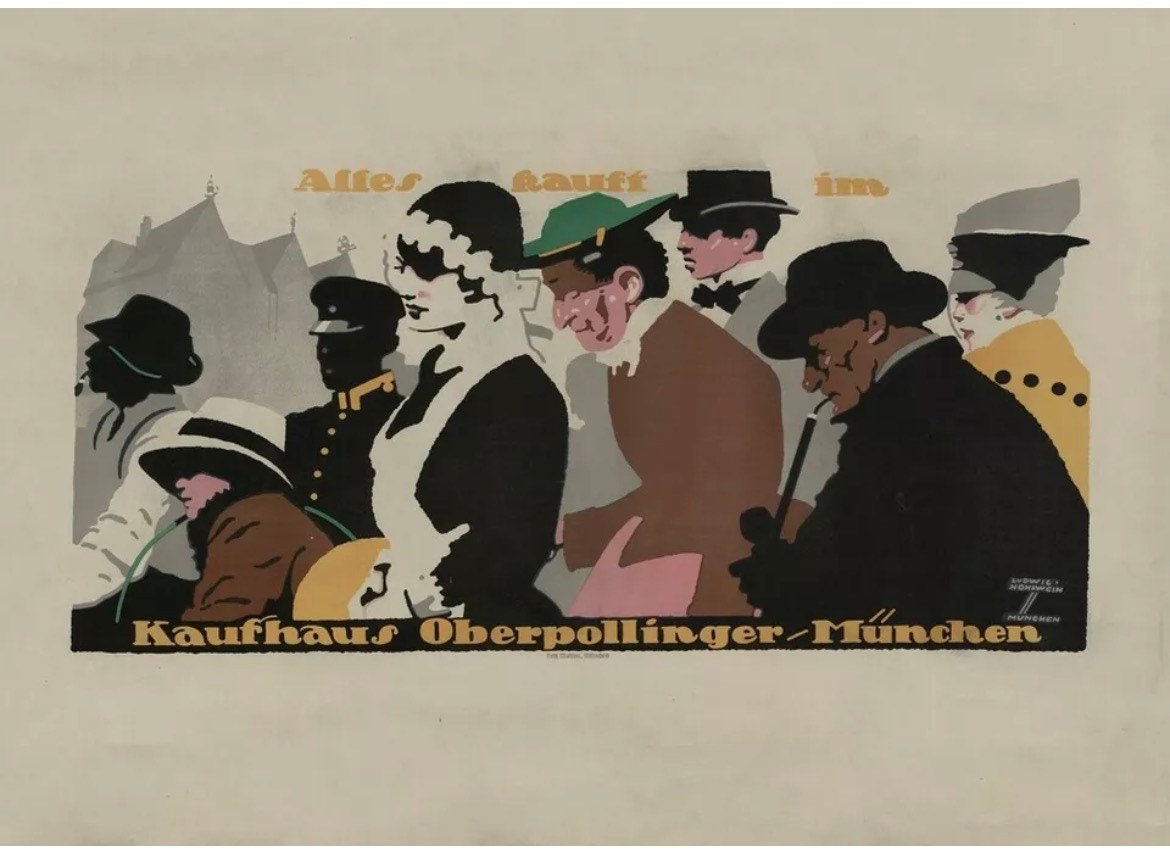 Vintage Advertising Poster - Alles Kauft im Kaufhaus Oberpollinger, Ludwig Hohlwein c1925