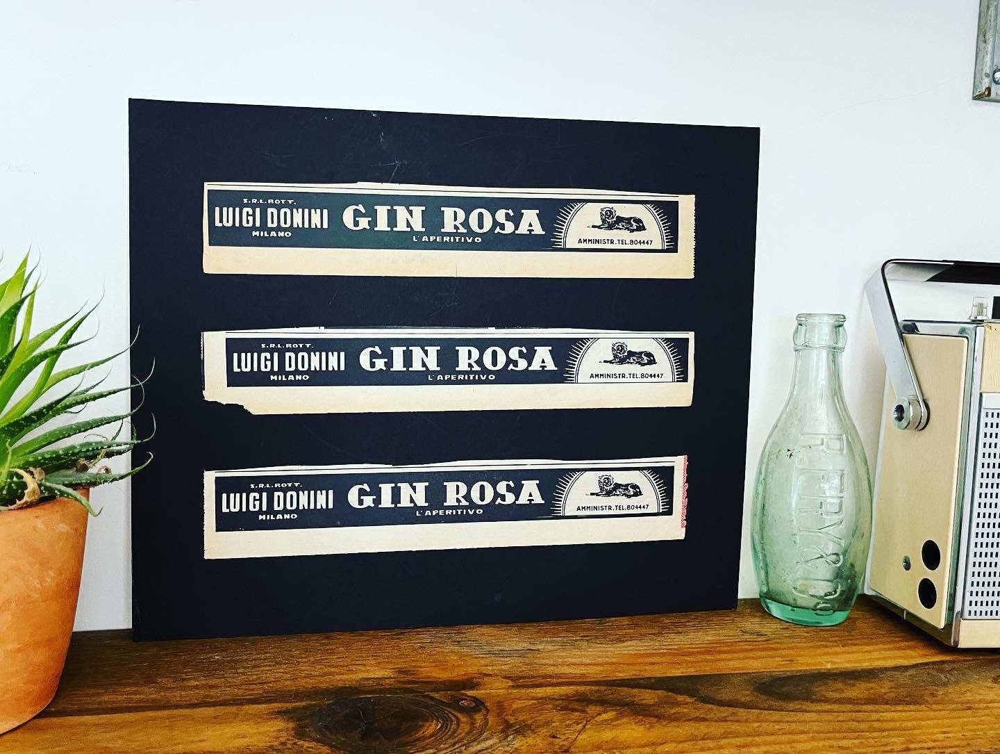 Vintage Advertisement Artwork - Gin Rosa, Original Italian, 1950s