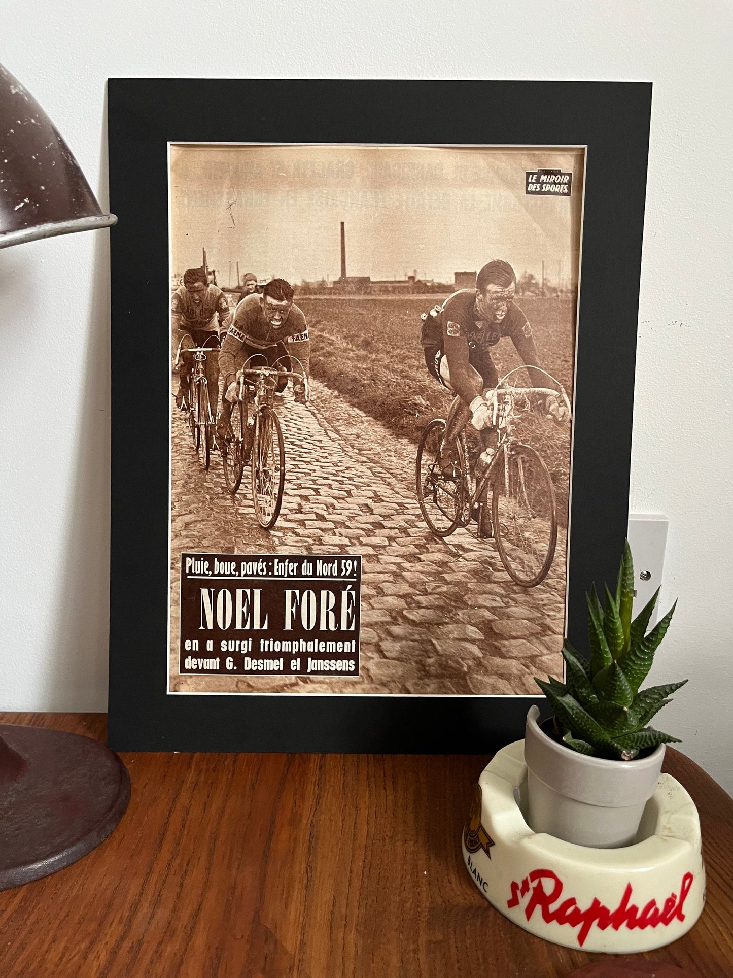 Vintage Cycling Print - Paris Roubaix Race, 1959